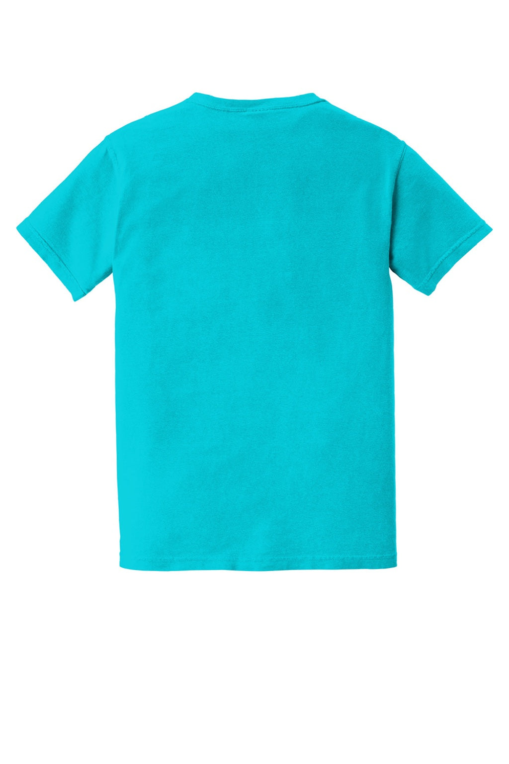 Comfort Colors 6030 Mens Short Sleeve Crewneck T-Shirt w/ Pocket Lagoon Blue Flat Back