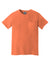 Comfort Colors 6030 Mens Short Sleeve Crewneck T-Shirt w/ Pocket Melon Orange Flat Front