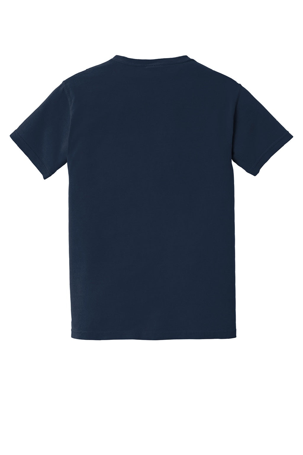Comfort Colors 6030 Mens Short Sleeve Crewneck T-Shirt w/ Pocket True Navy Blue Flat Back