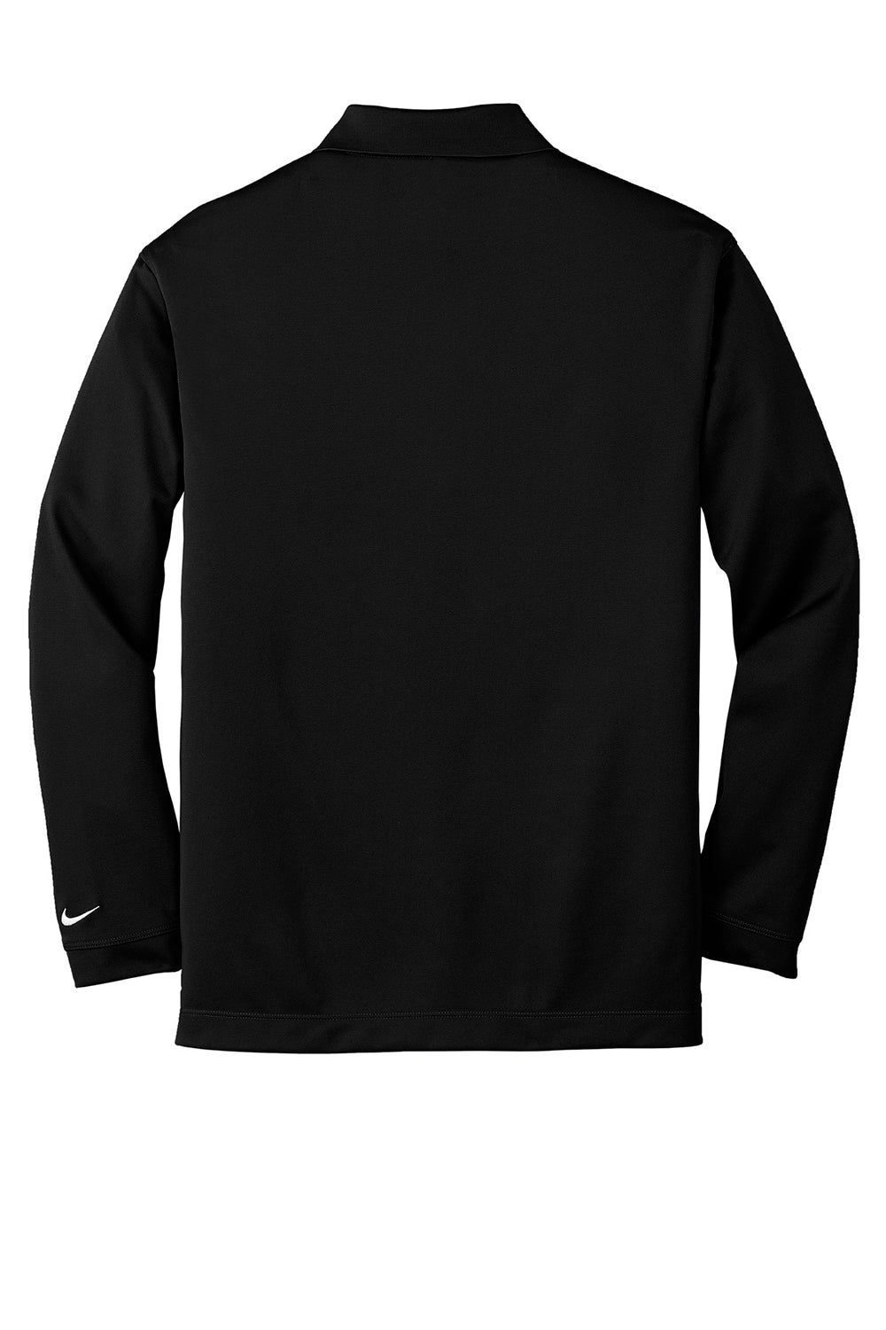 Nike 466364/604940 Mens Stretch Tech Dri-Fit Moisture Wicking Long Sleeve Polo Shirt Black Flat Back