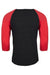 Next Level NL6051/6051 Mens Jersey 3/4 Sleeve Crewneck T-Shirt Vintage Black/Red Flat Back