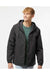Independent Trading Co. EXP95NB Mens Water Resistant Snap Down Hooded Windbreaker Jacket Black/Black Model Front