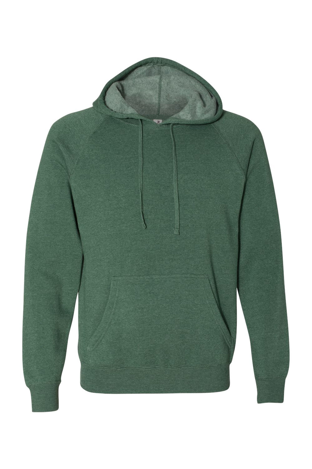 Independent Trading Company PRM33SBP Mens Special Blend Raglan Hooded Sweatshirt Hoodie w/ Pouch Pocket Moss Green Flat Front