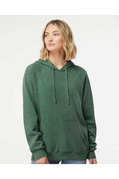 Independent Trading Co. PRM33SBP Mens Special Blend Raglan Hooded Sweatshirt Hoodie Moss Green Model Front