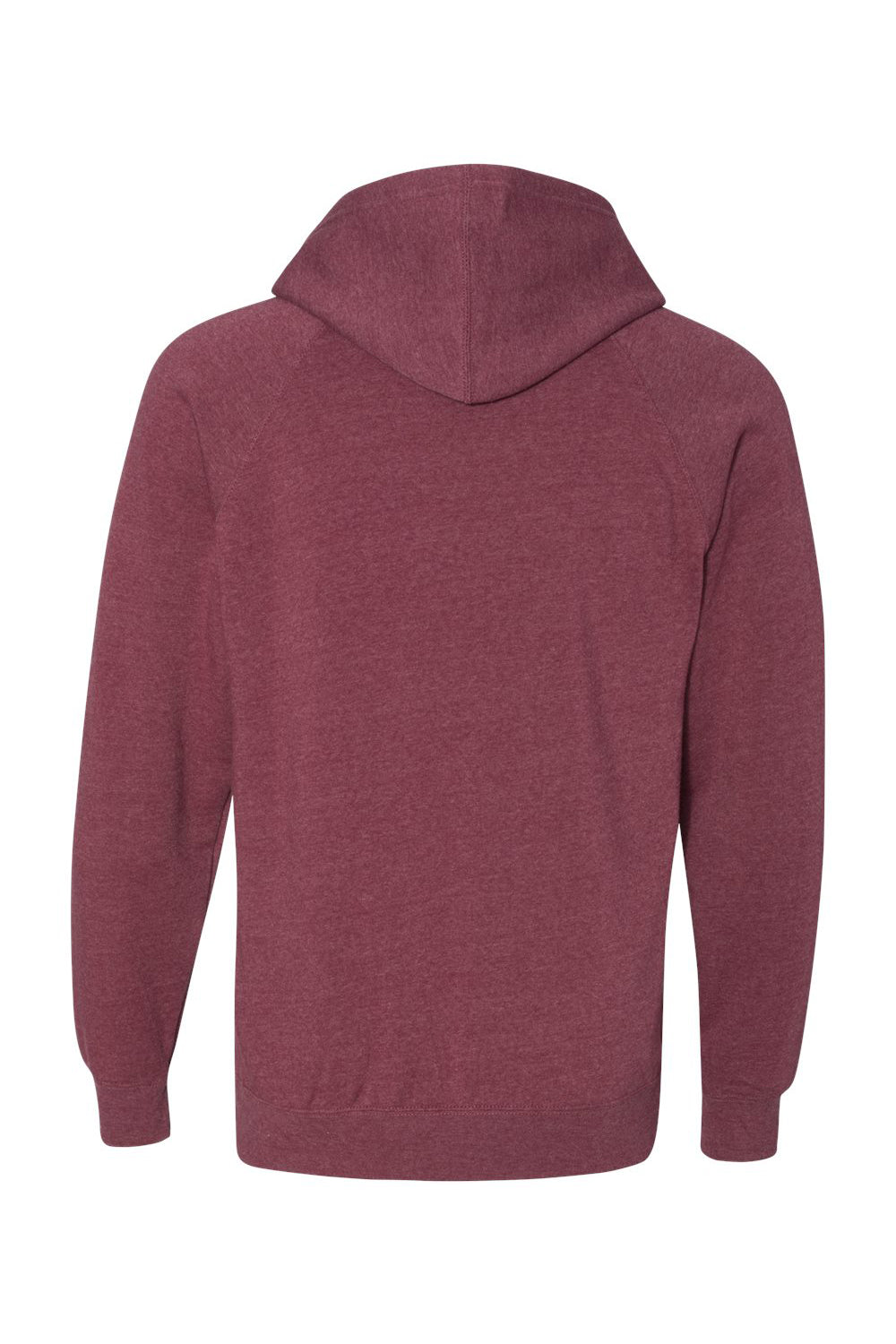 Independent Trading Co. PRM33SBP Mens Special Blend Raglan Hooded Sweatshirt Hoodie Crimson Red Flat Back