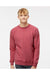 Independent Trading Co. PRM30SBC Mens Special Blend Crewneck Raglan Sweatshirt Crimson Red Model Front