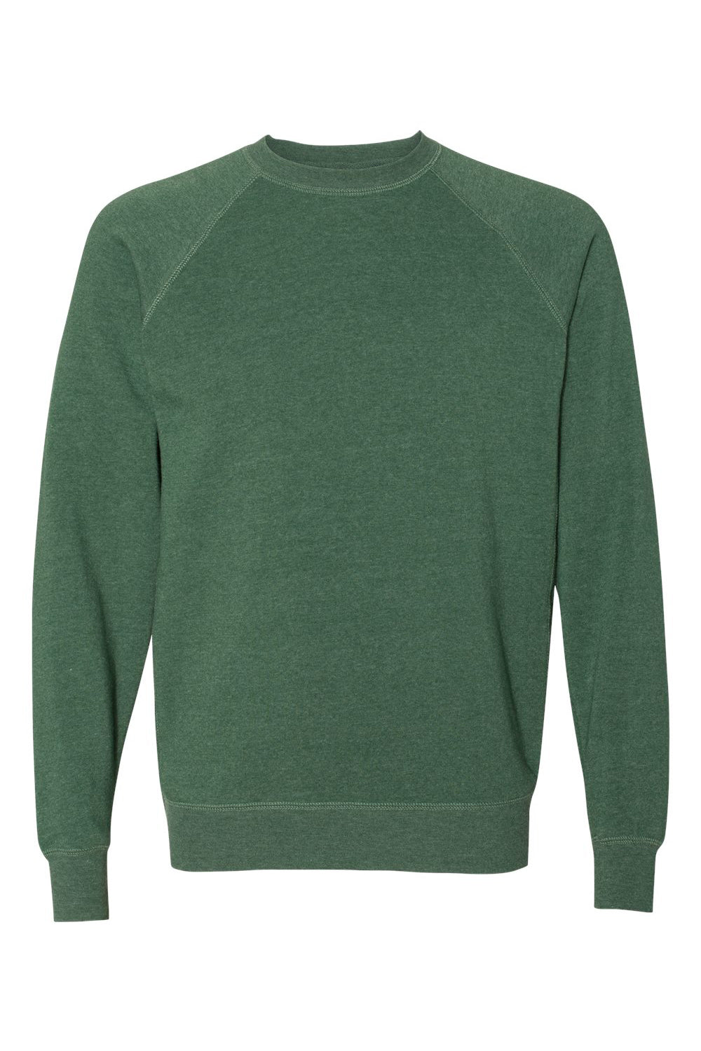 Independent Trading Company PRM30SBC Mens Special Blend Crewneck Raglan Sweatshirt Moss Green Flat Front
