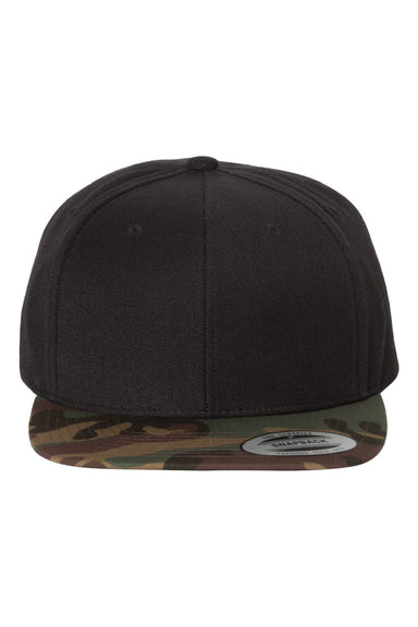 Yupoong Hats 6089/6089MT Mens Adjustable Hat Black/Camo Flat Front