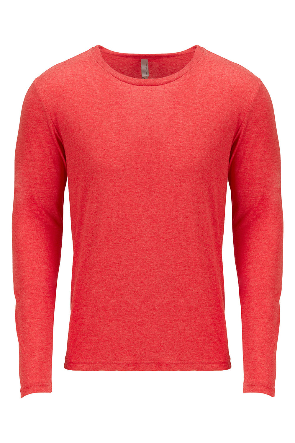 Next Level 6071 Mens Jersey Long Sleeve Crewneck T-Shirt Vintage Red Flat Front