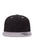 Yupoong Hats 6089/6089MT Mens Adjustable Hat Black/Silver Grey Flat Front