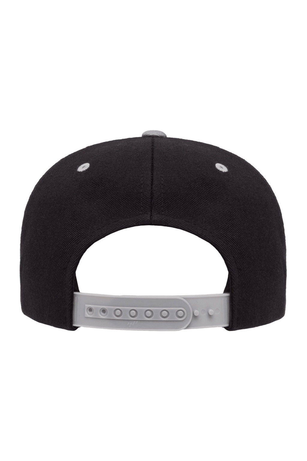 Yupoong Hats 6089/6089MT Mens Adjustable Hat Black/Silver Grey Flat Back