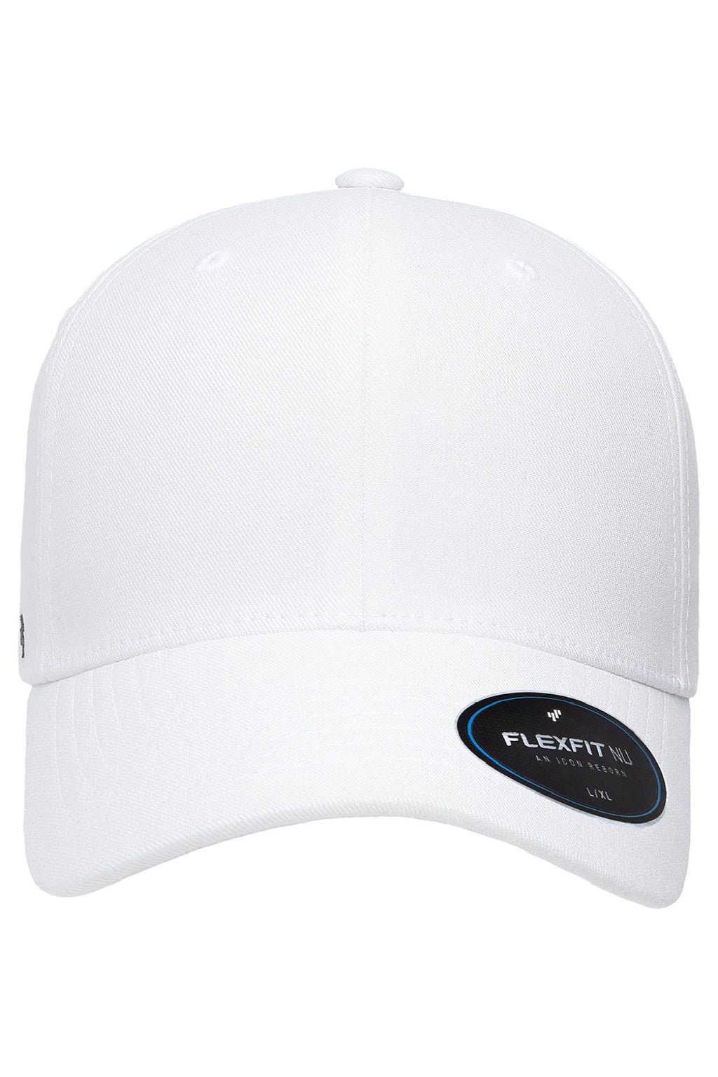 Flexfit Hats 6100NU Mens NU Stretch Fit Hat White Flat Front