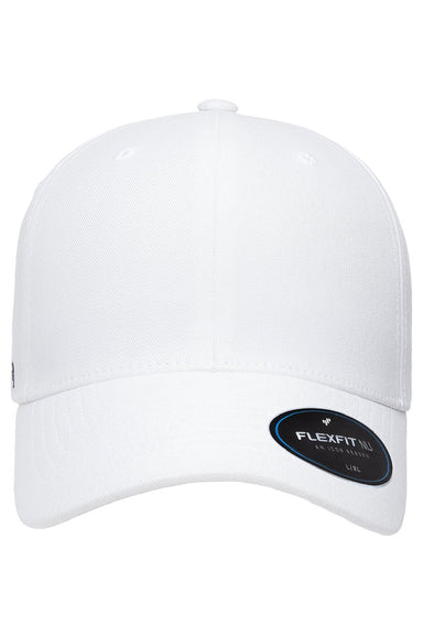 Flexfit Hats 6100NU Mens NU Stretch Fit Hat White Flat Front