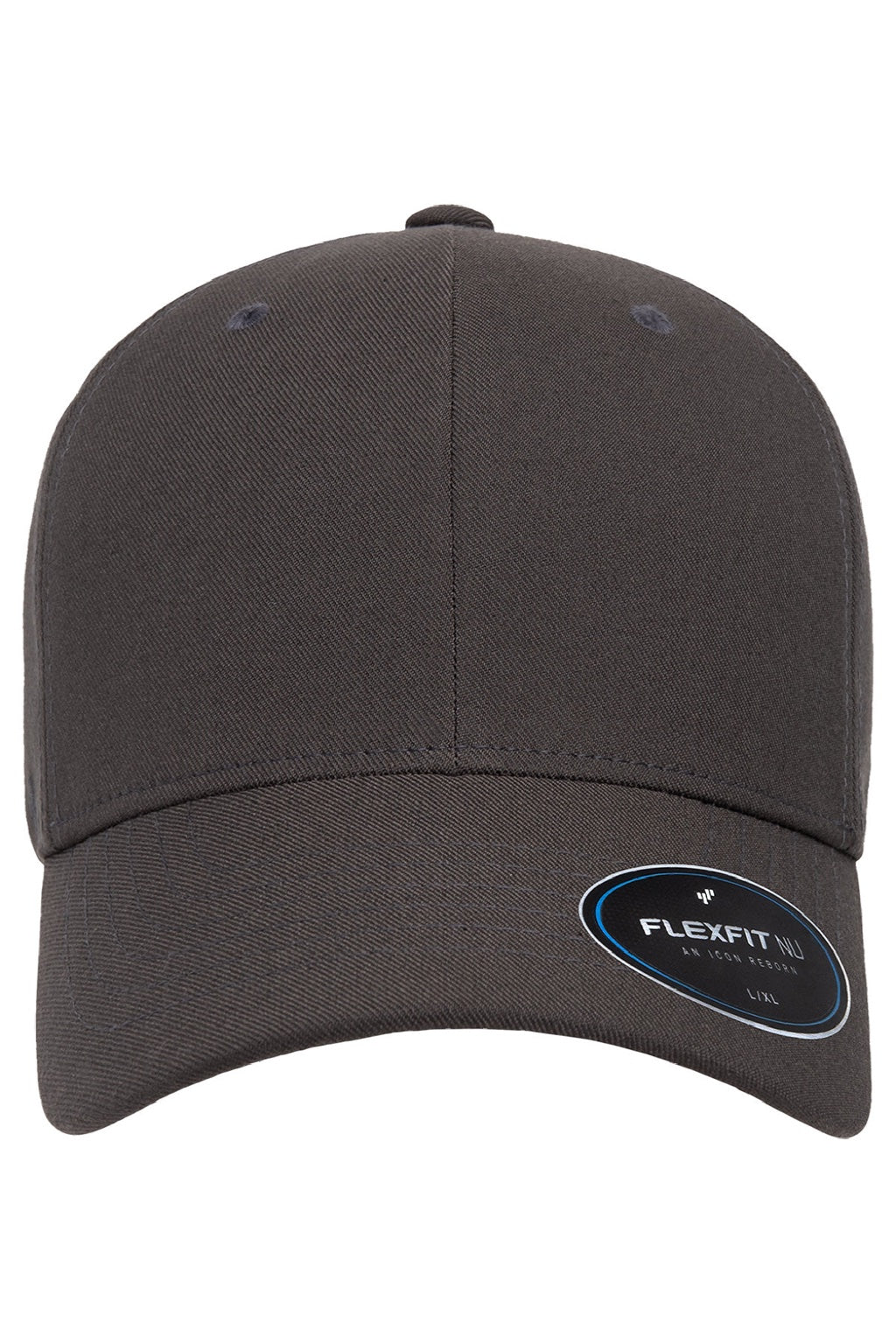 Flexfit Hats 6100NU Mens NU Stretch Fit Hat Dark Grey Flat Front