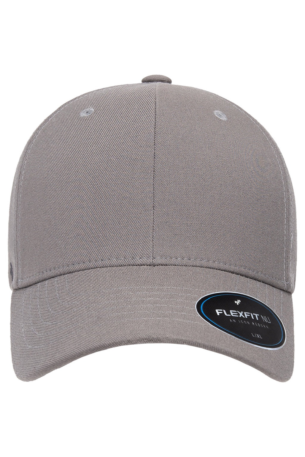 Flexfit Hats 6100NU Mens NU Stretch Fit Hat Grey Flat Front