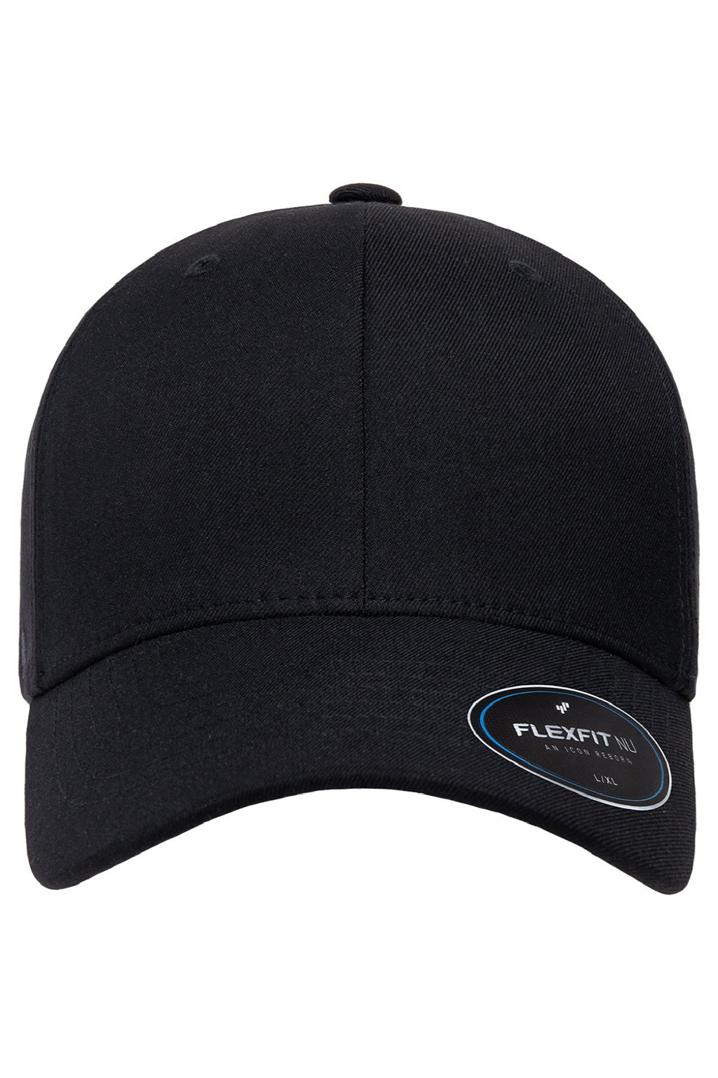 Flexfit Hats 6100NU Mens NU Stretch Fit Hat Black Flat Front