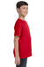 LAT 6101 Youth Fine Jersey Short Sleeve Crewneck T-Shirt Red Model Side