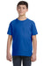 LAT 6101 Youth Fine Jersey Short Sleeve Crewneck T-Shirt Royal Blue Model Front