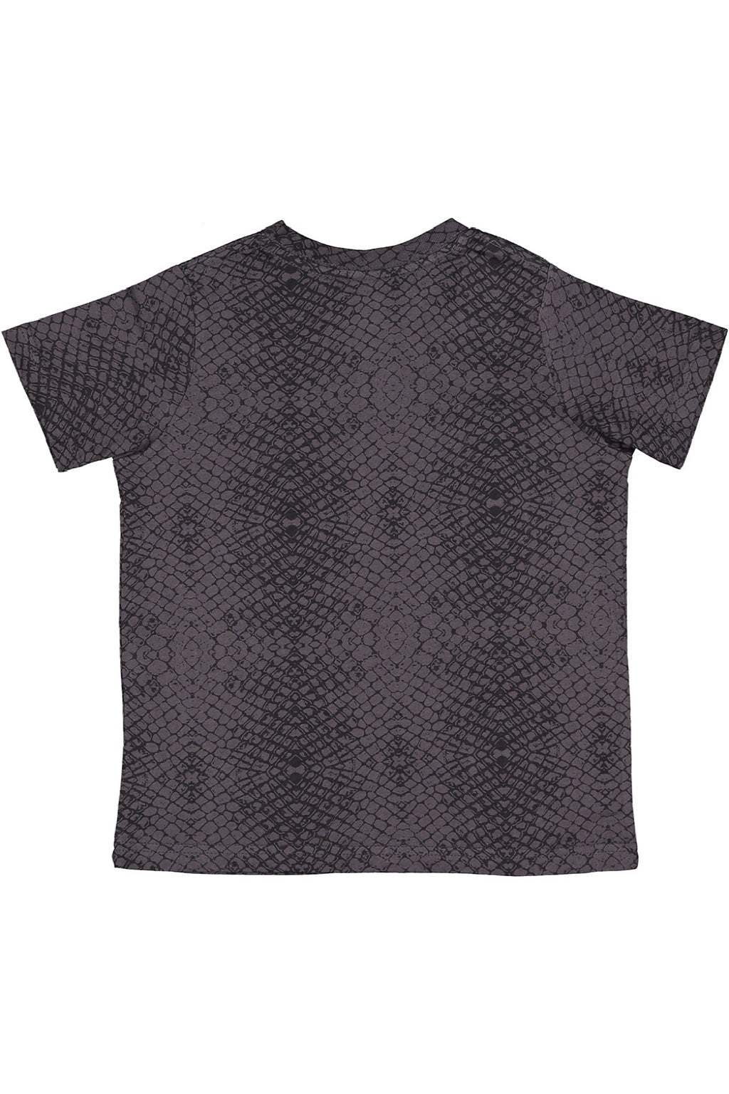 LAT 6101 Youth Fine Jersey Short Sleeve Crewneck T-Shirt Black Reptile Flat Back