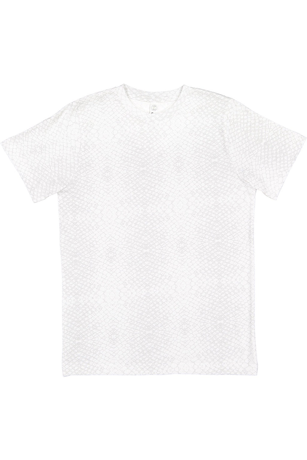 LAT 6101 Youth Fine Jersey Short Sleeve Crewneck T-Shirt White Reptile Flat Front