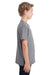 LAT 6101 Youth Fine Jersey Short Sleeve Crewneck T-Shirt Heather Granite Grey Model Side