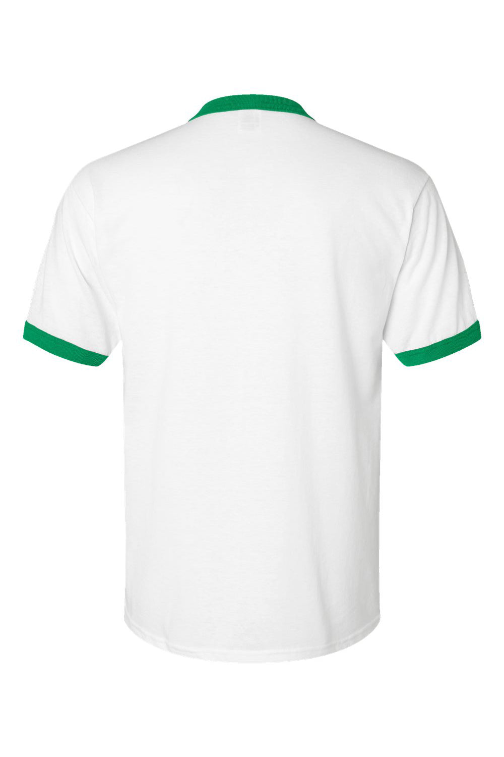 Augusta Sportswear 710 Mens Ringer Short Sleeve Crewneck T-Shirt White/Kelly Green Flat Back