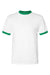Augusta Sportswear 710 Mens Ringer Short Sleeve Crewneck T-Shirt White/Kelly Green Flat Front