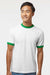 Augusta Sportswear 710 Mens Ringer Short Sleeve Crewneck T-Shirt White/Kelly Green Model Front