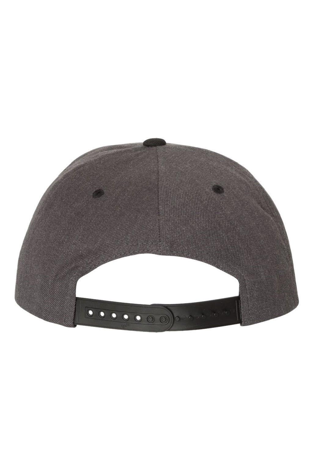 Yupoong Hats 6089/6089MT Mens Adjustable Hat Heather Dark Grey/Black Flat Back