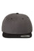 Yupoong Hats 6089/6089MT Mens Adjustable Hat Heather Dark Grey/Black Flat Front