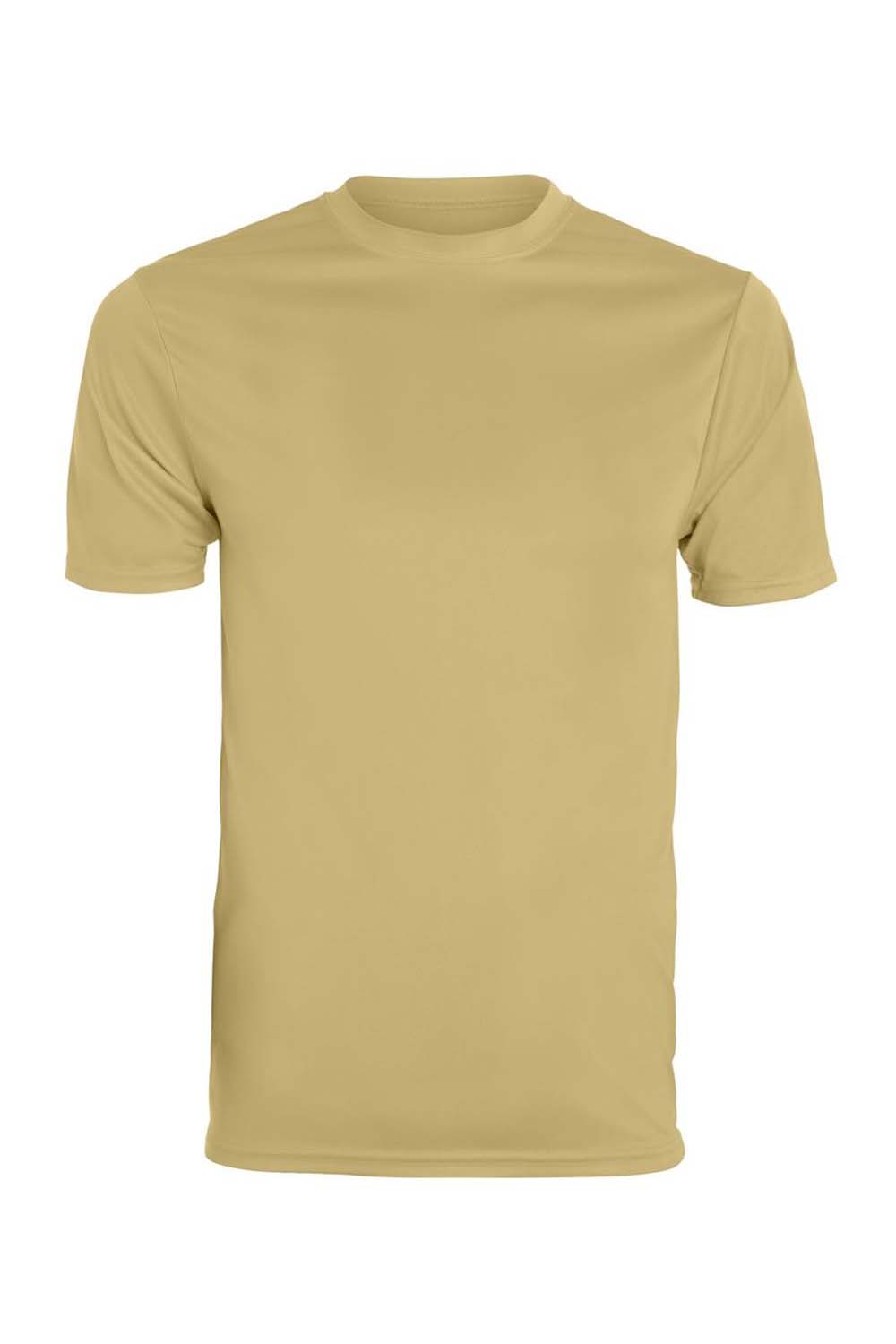 Augusta Sportswear 790 Mens Moisture Wicking Short Sleeve Crewneck T-Shirt Vegas Gold Model Flat Front
