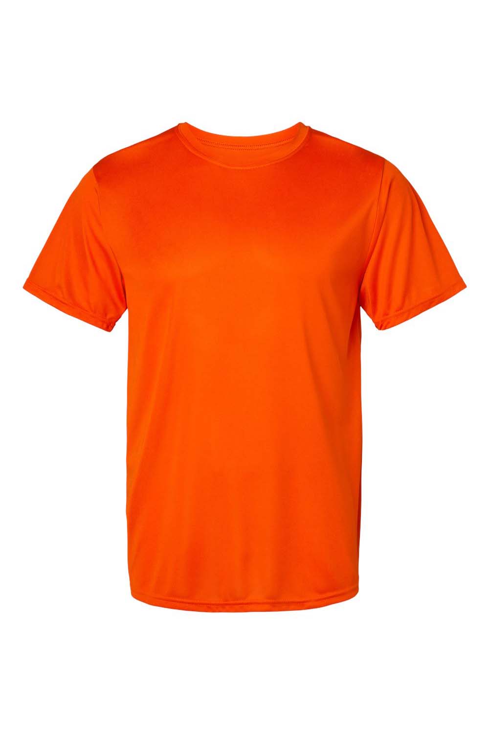 Augusta Sportswear 790 Mens Moisture Wicking Short Sleeve Crewneck T-Shirt Orange Model Flat Front