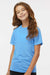 Augusta Sportswear 791 Youth Nexgen Moisture Wicking Short Sleeve Crewneck T-Shirt Columbia Blue Model Front