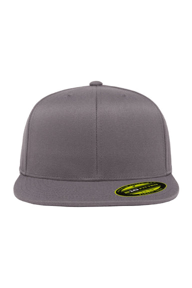 Flexfit Hats 6210/6210FF Mens Moisture Wicking Fitted Stretch Fit Hat Grey Flat Front