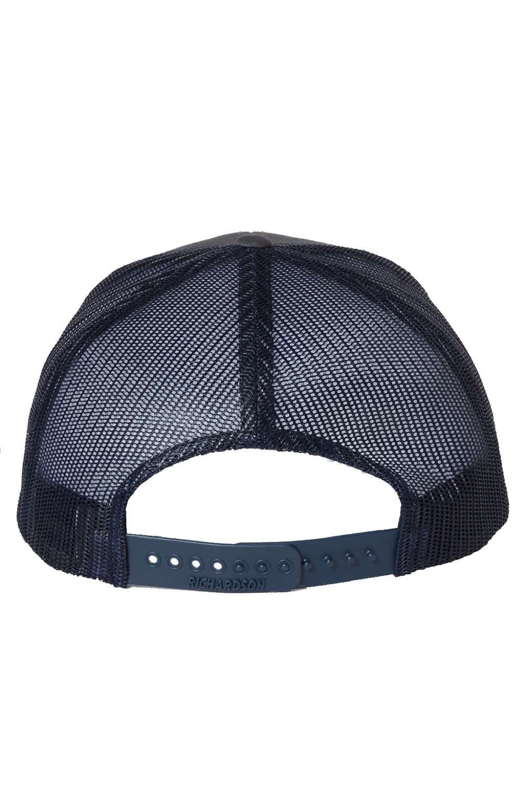 Richardson Hats 112 Mens Snapback Trucker Hat Charcoal Grey/Navy Blue Flat Back