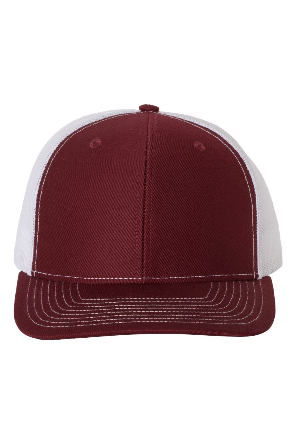 Richardson Hats 112 Mens Snapback Trucker Hat Cardinal Red/White Flat Front