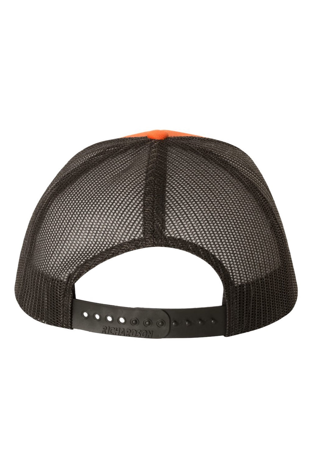 Richardson Hats 112 Mens Snapback Trucker Hat Orange/Black Flat Back