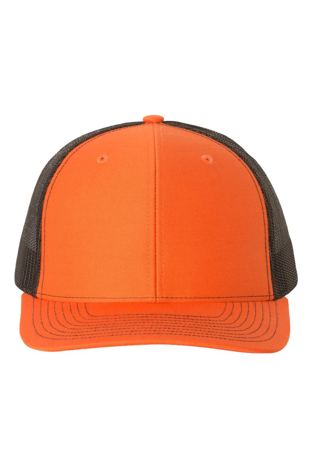 Richardson Hats 112 Mens Snapback Trucker Hat Orange/Black Flat Front