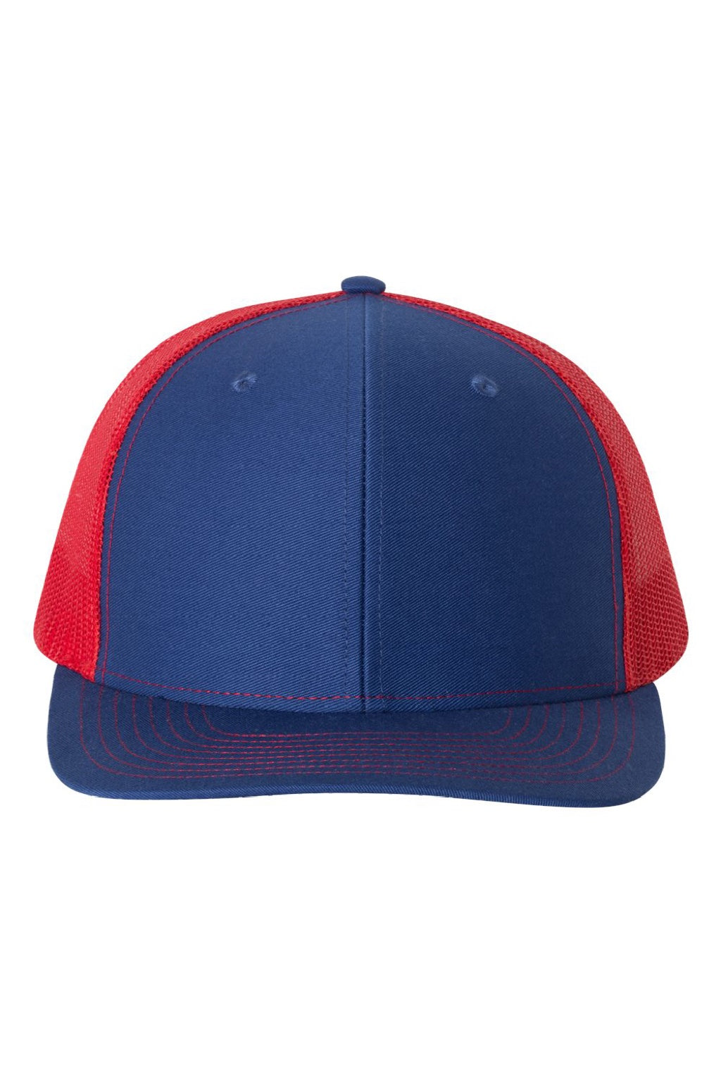 Richardson Hats 112 Mens Snapback Trucker Hat Royal Blue/Red Flat Front