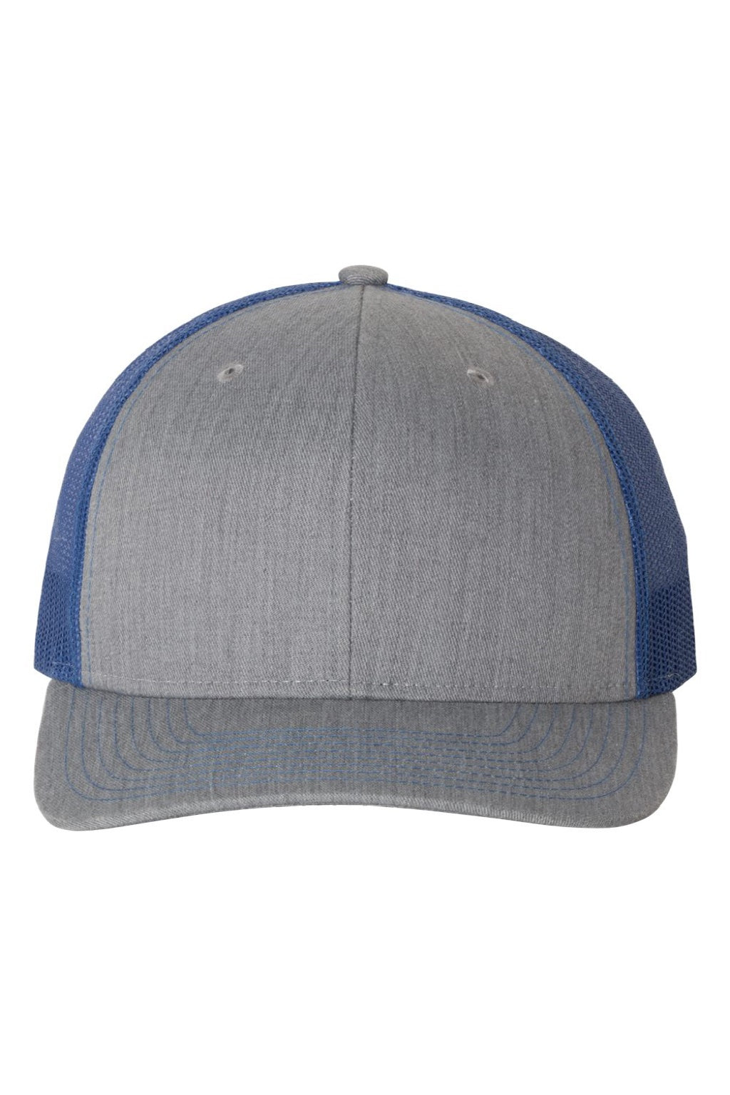 Richardson Hats 112 Mens Snapback Trucker Hat Heather Grey/Royal Blue Flat Front