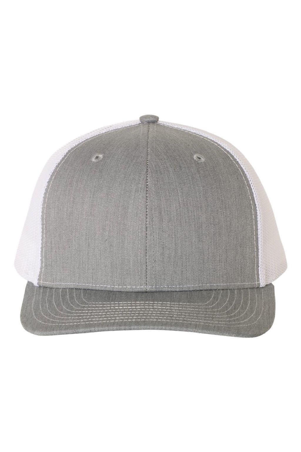 Richardson Hats 112 Mens Snapback Trucker Hat Heather Grey/White Flat Front