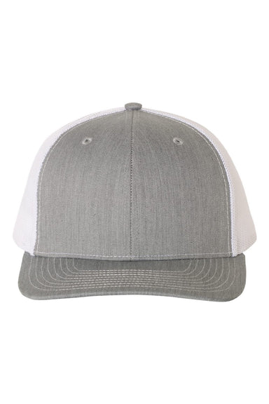 Richardson Hats 112 Mens Snapback Trucker Hat Heather Grey/White Flat Front