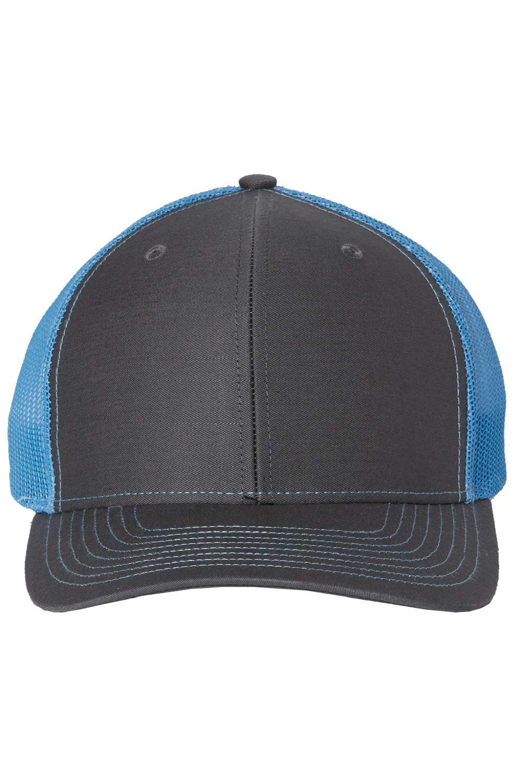 Richardson Hats 112 Mens Snapback Trucker Hat Charcoal Grey/Columbia Blue Flat Front