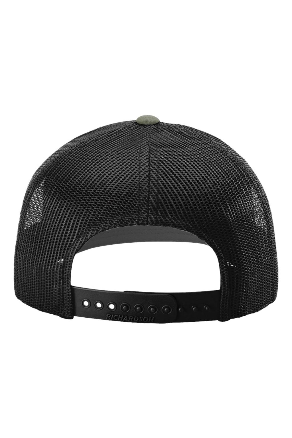 Richardson Hats 112 Mens Snapback Trucker Hat Loden Green/Black Flat Back