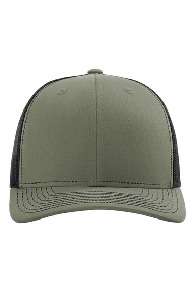 Richardson Hats 112 Mens Snapback Trucker Hat Loden Green/Black Flat Front