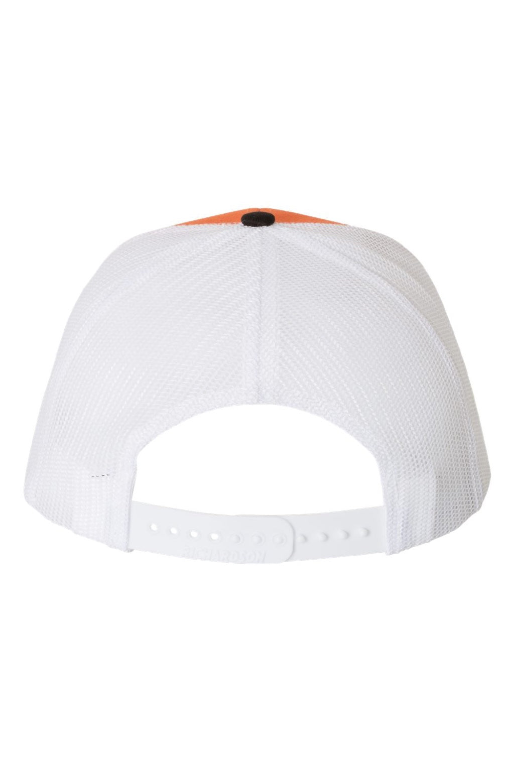 Richardson Hats 112 Mens Snapback Trucker Hat Orange/White/Black Flat Back