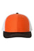 Richardson 112 Mens Snapback Trucker Hat Orange/White/Black Flat Front
