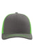 Richardson Hats 112 Mens Snapback Trucker Hat Charcoal Grey/Neon Green Flat Front
