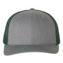 Richardson Hats Mens Snapback Trucker Hat - Heather Grey/Dark Green