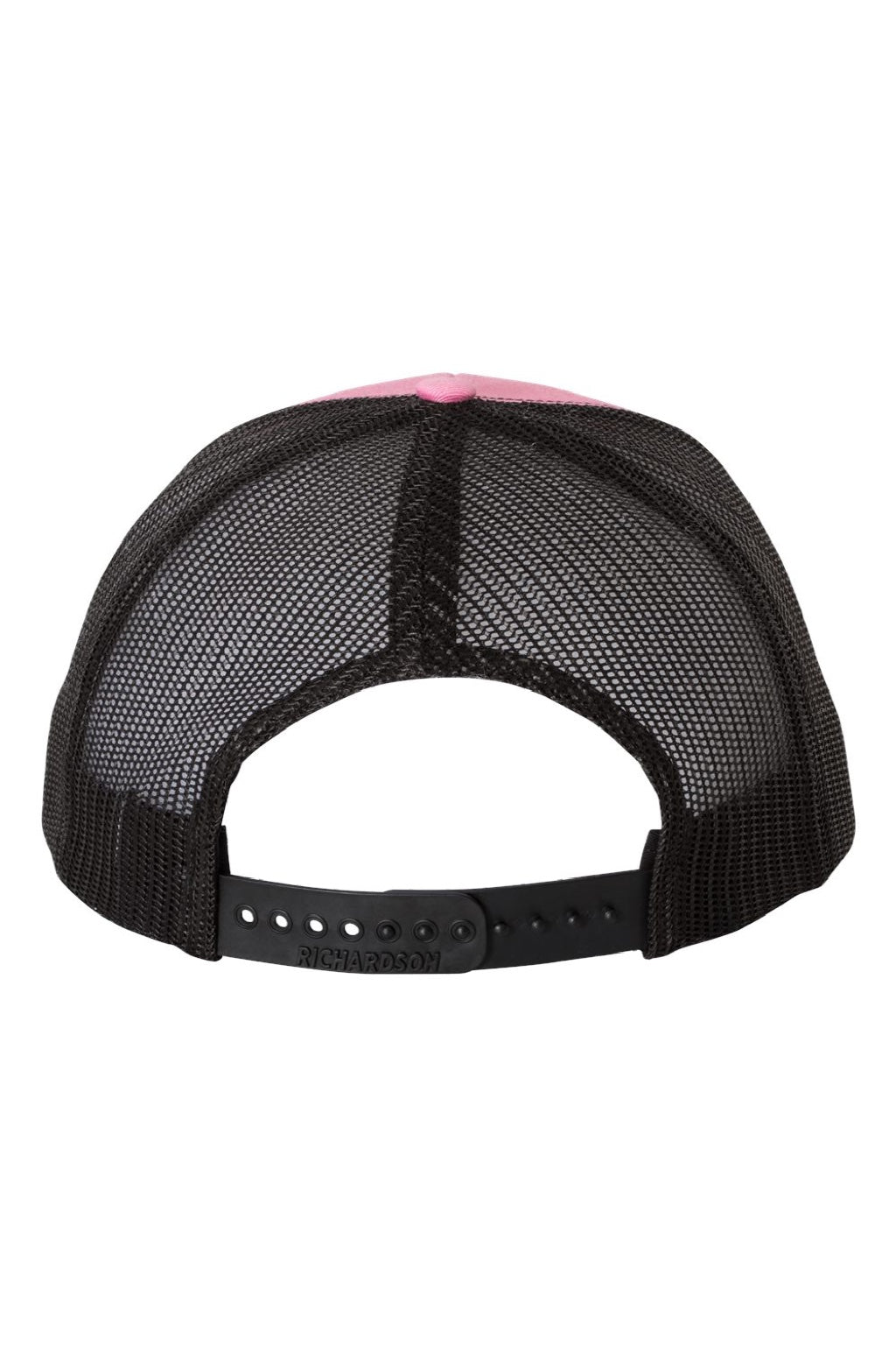 Richardson Hats 112 Mens Snapback Trucker Hat Hot Pink/Black Flat Back